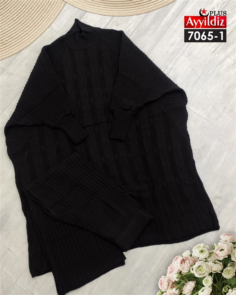 ست تونیک شلوار بافت سایز بزرگ کد 7065
