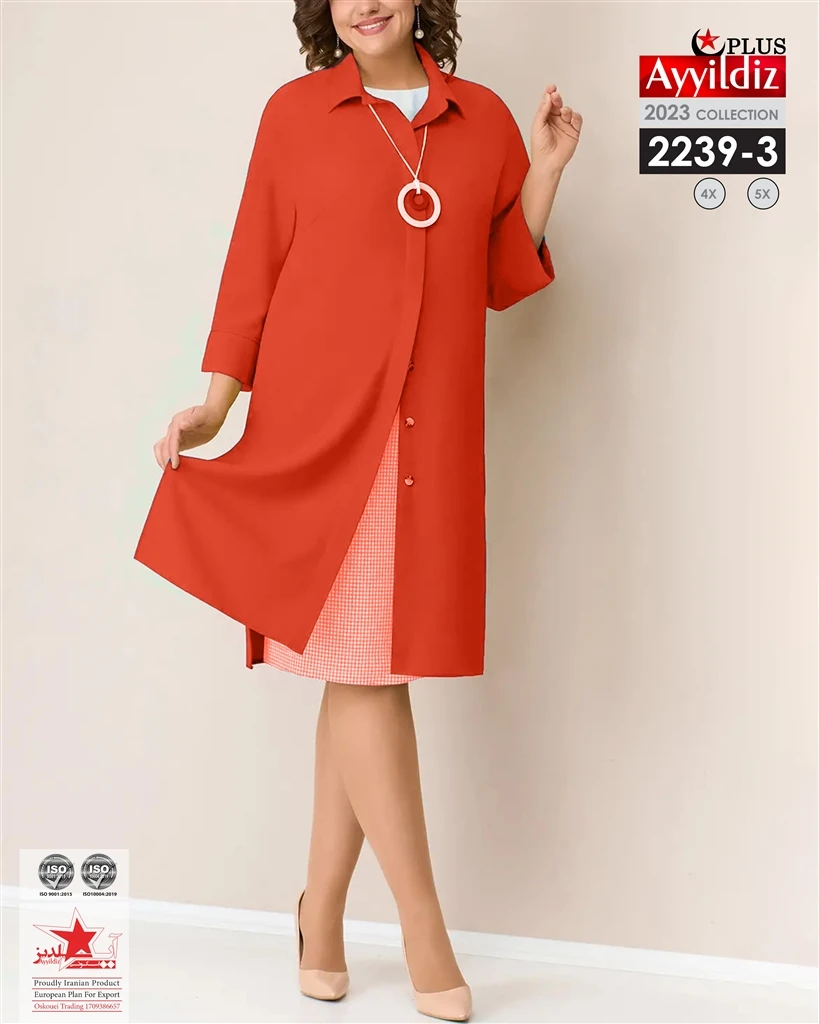 مانتو سایز بزرگ زنانه کد 2239