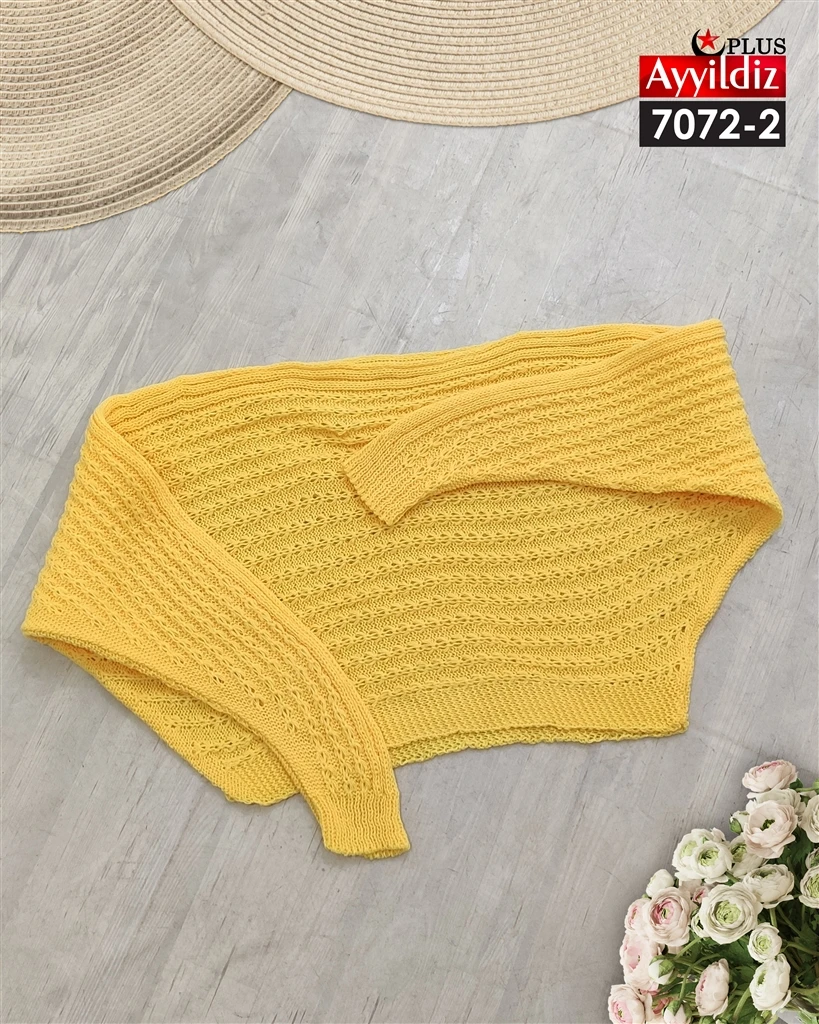 بلوز نیم تنه بافت سایز بزرگ زنانه کد 7072