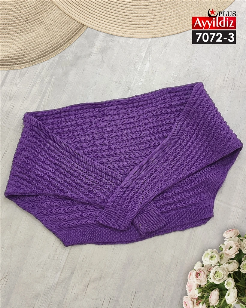 بلوز نیم تنه بافت سایز بزرگ زنانه کد 7072
