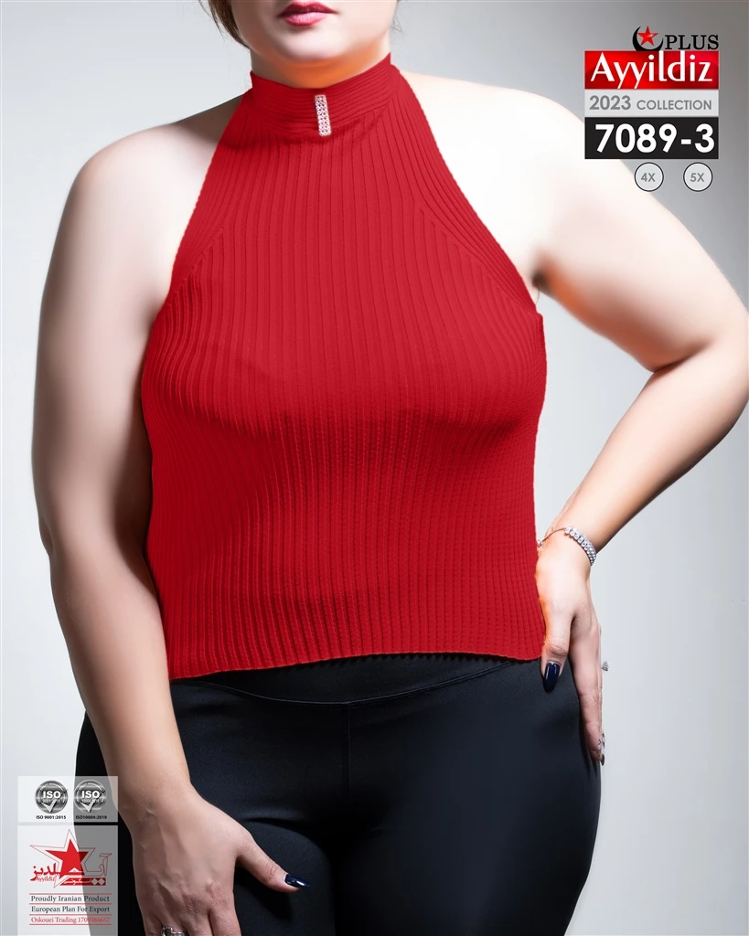 کراپ یقه اسکی سایز بزرگ زنانه کد 7089