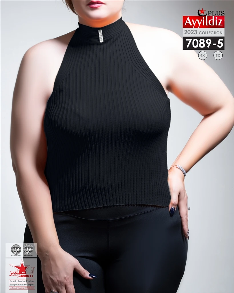 کراپ یقه اسکی سایز بزرگ زنانه کد 7089