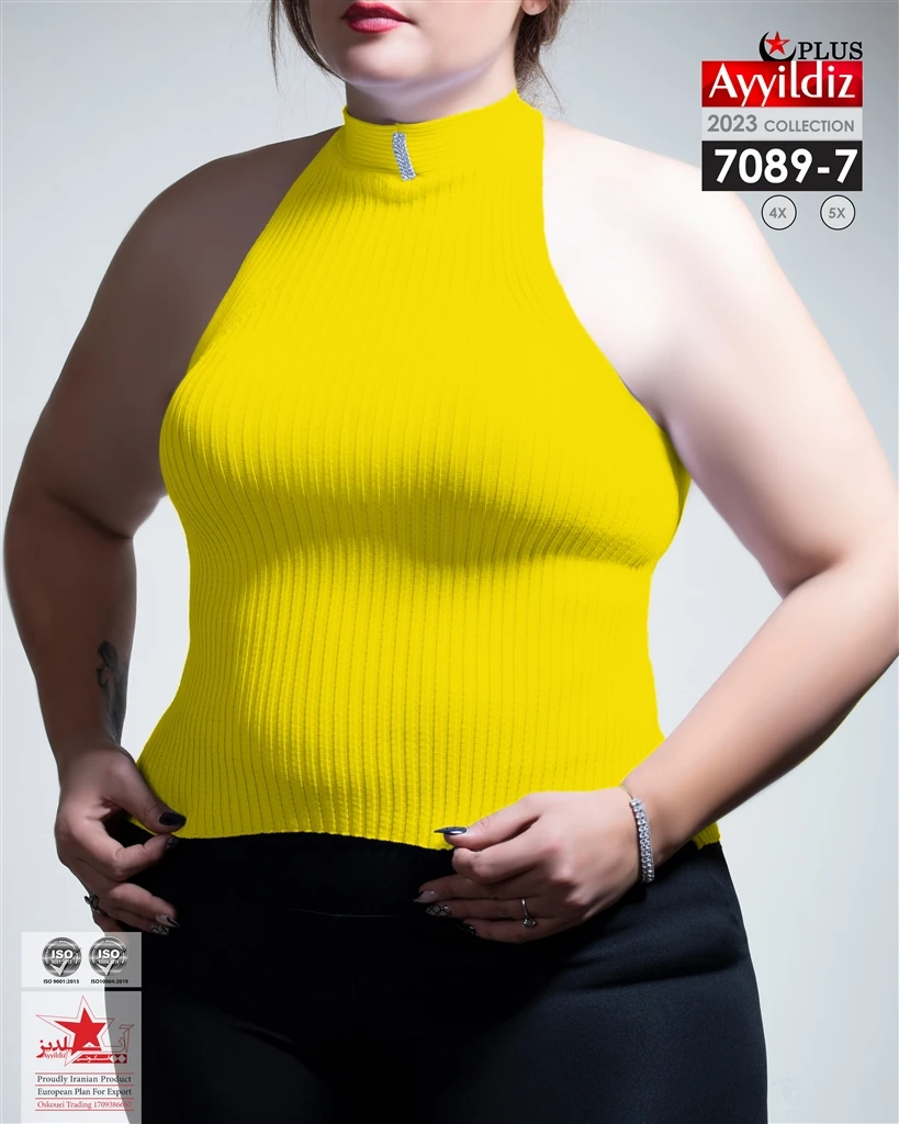 کراپ یقه اسکی سایز بزرگ زنانه کد 7089