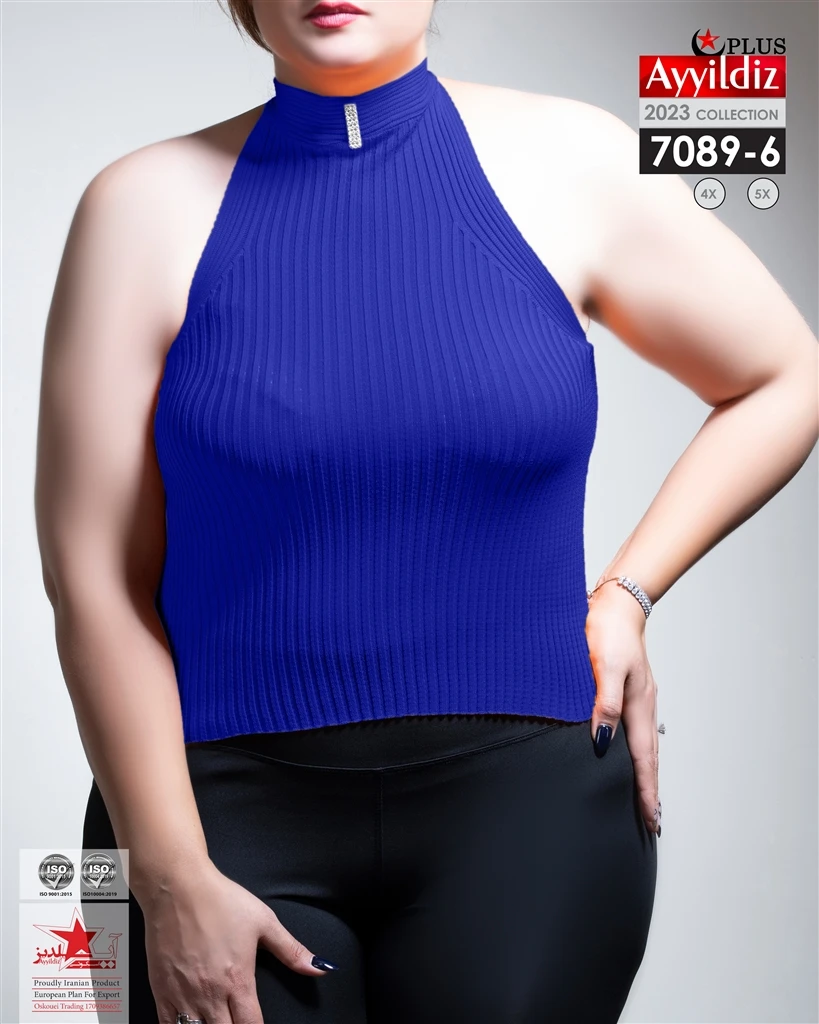 کراپ یقه اسکی سایز بزرگ زنانه کد 7089
