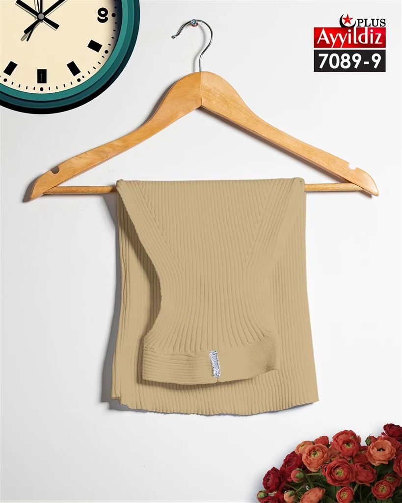 کراپ یقه اسکی سایز بزرگ زنانه کد 7089