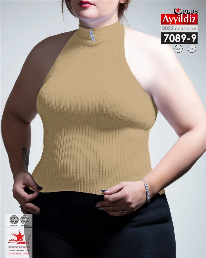 کراپ یقه اسکی سایز بزرگ زنانه کد 7089