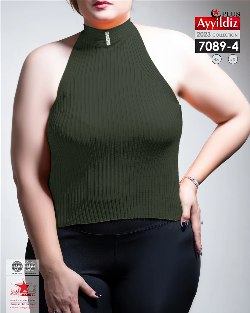 کراپ یقه اسکی سایز بزرگ زنانه کد 7089