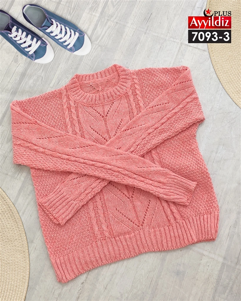 کراپ بافت طرح گندمی سایز بزرگ زنانه کد 7093