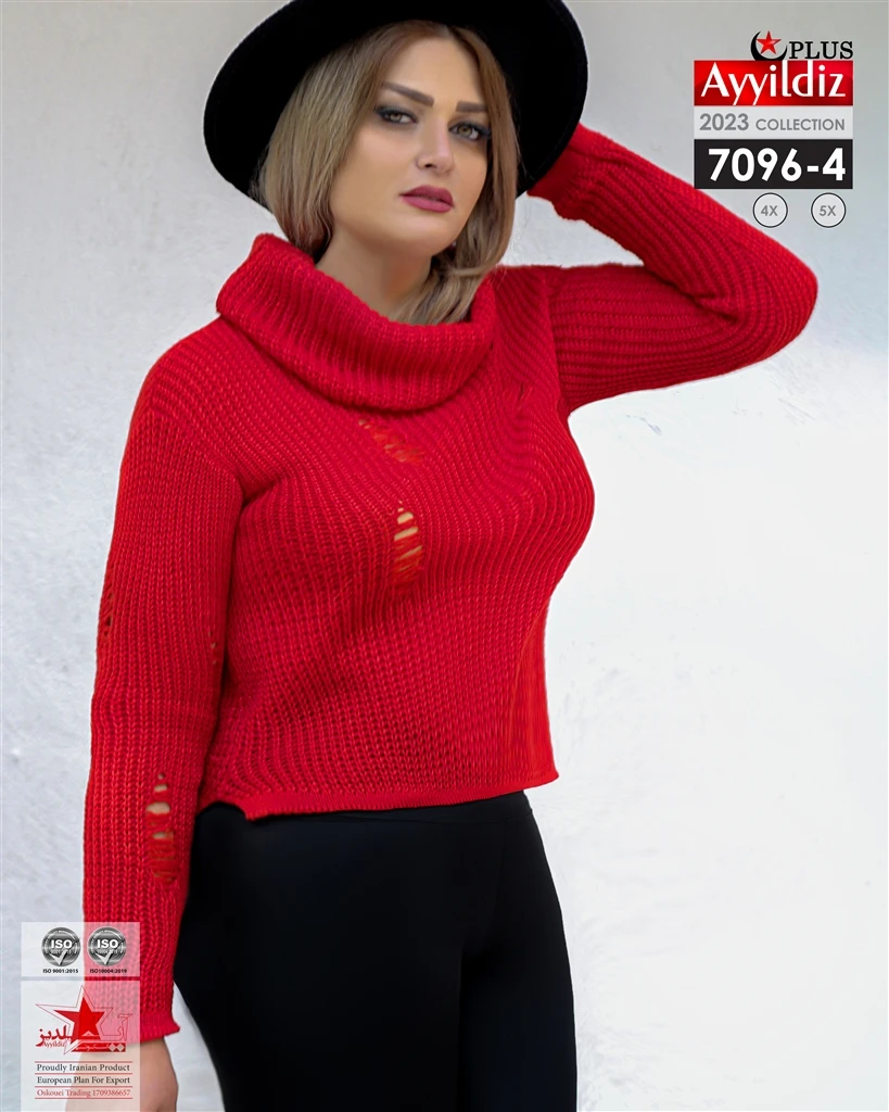 بلوز بافت سایز بزرگ زنانه کد 7096