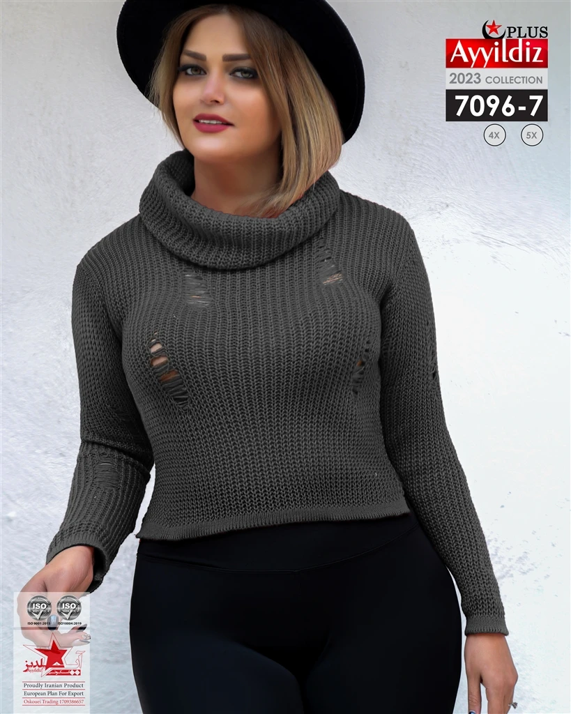 بلوز بافت سایز بزرگ زنانه کد 7096