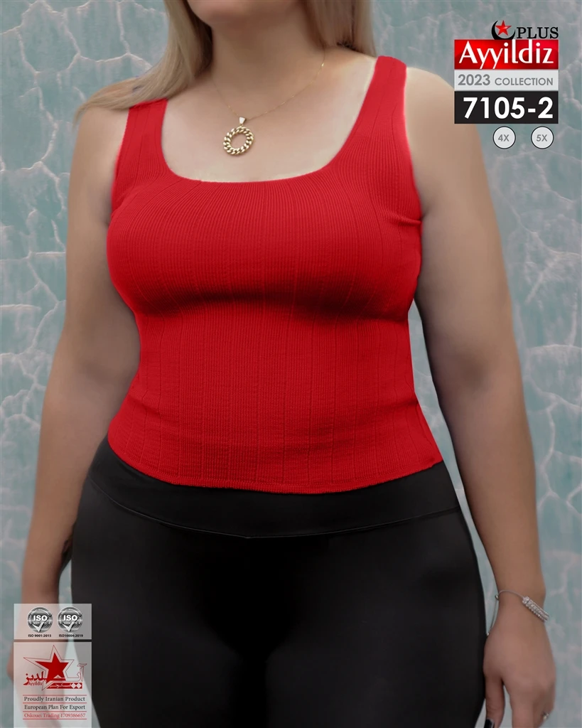 تاپ بافت سایز بزرگ زنانه کد 7105