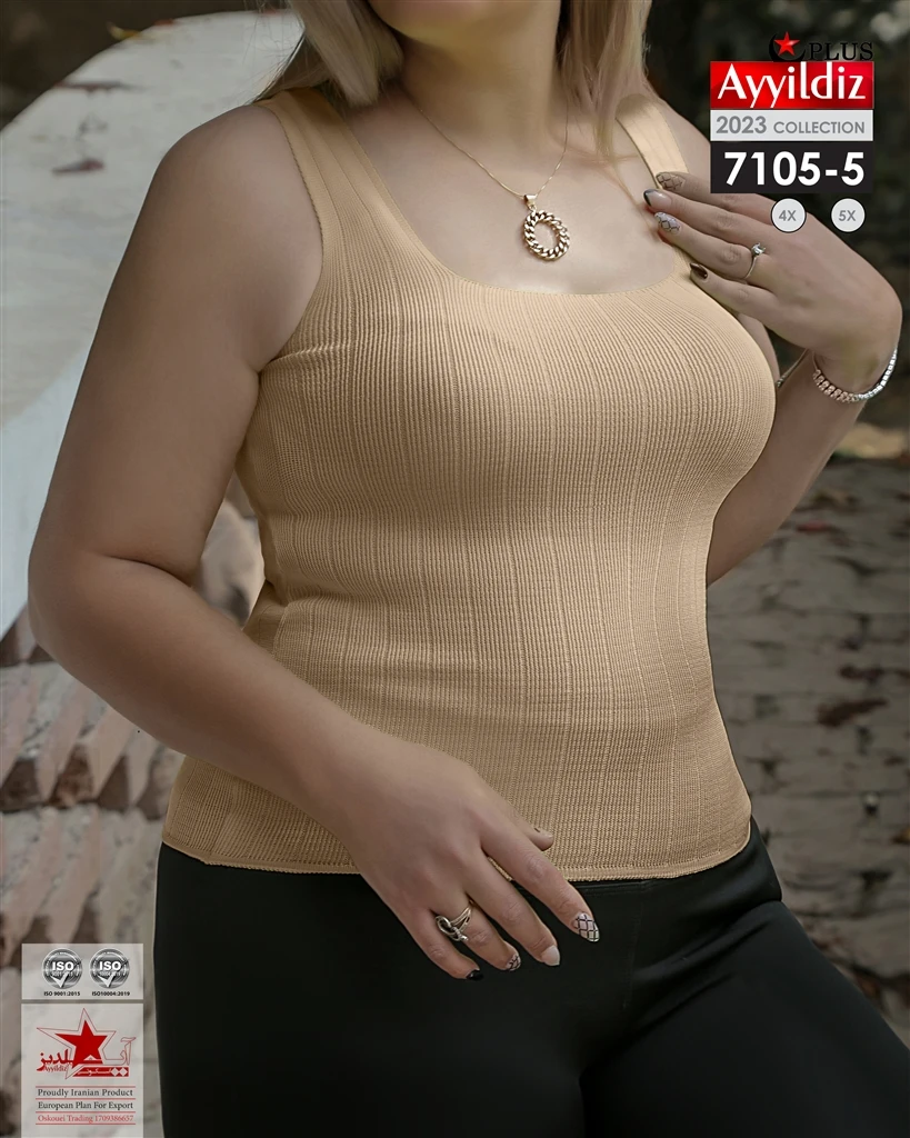تاپ بافت سایز بزرگ زنانه کد 7105