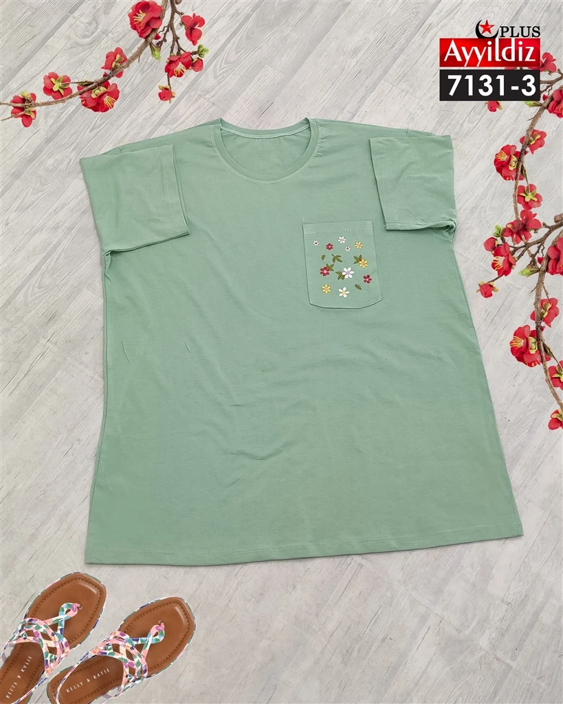 تیشرت سایز بزرگ زنانه کد 7131