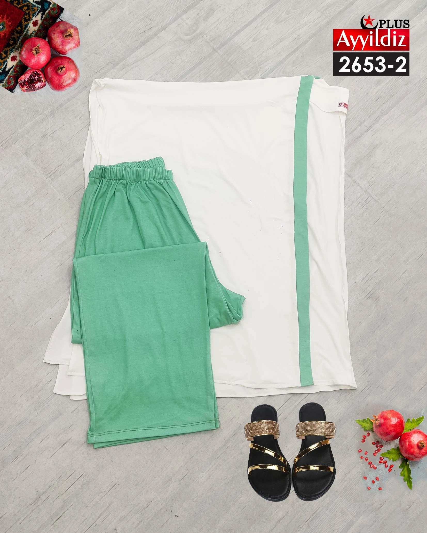 ست رویه شلوار سایز بزرگ زنانه کد 2653