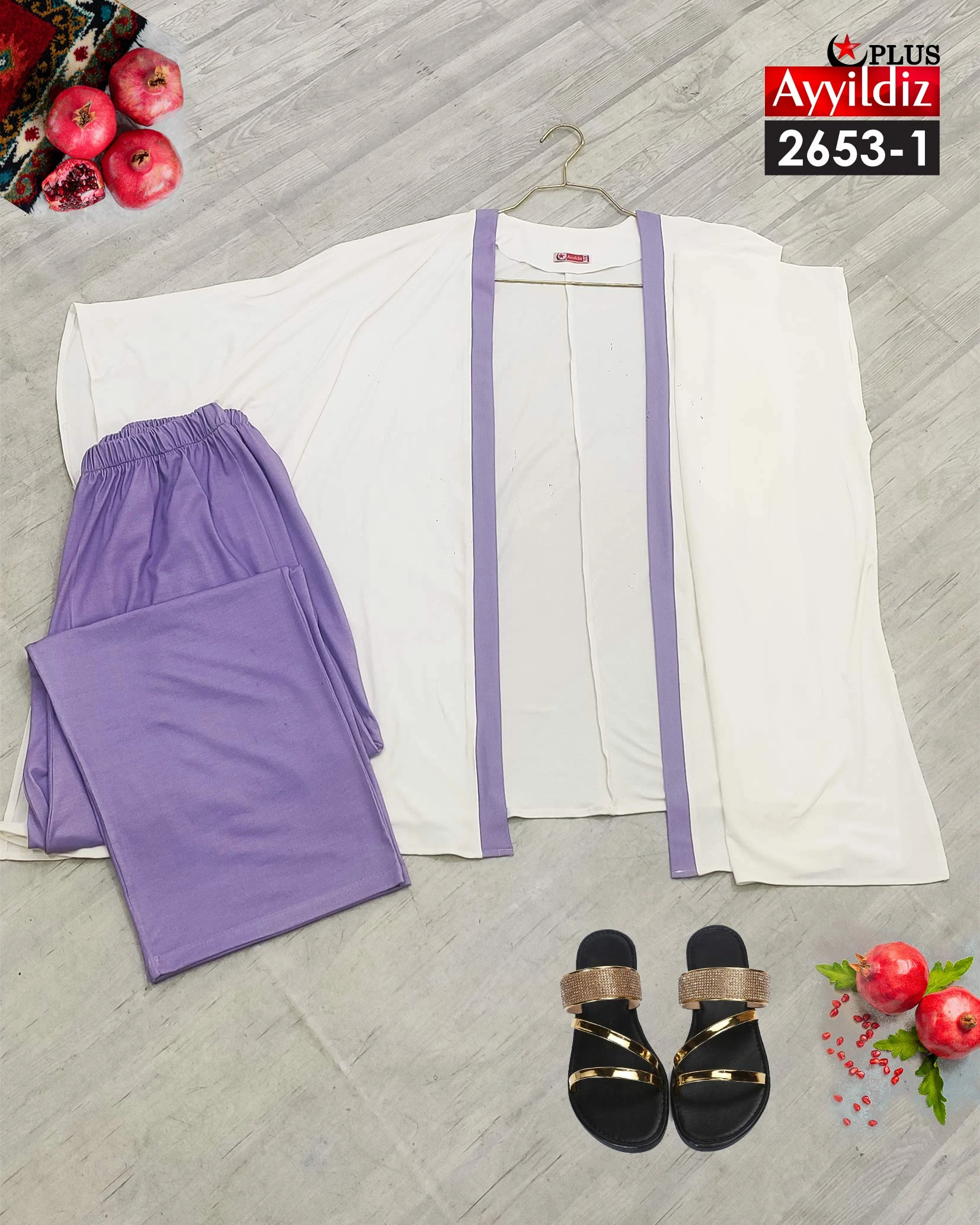 ست رویه شلوار سایز بزرگ زنانه کد 2653