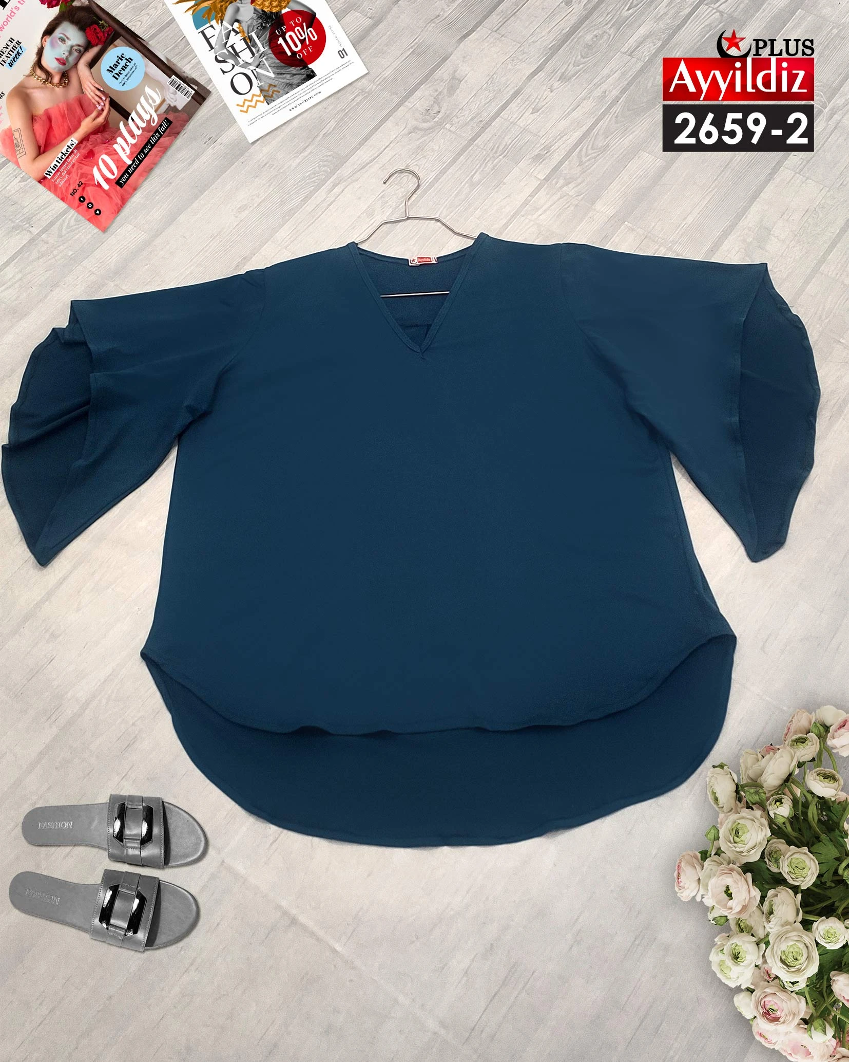 شومیز راحت سایز بزرگ زنانه کد 2659