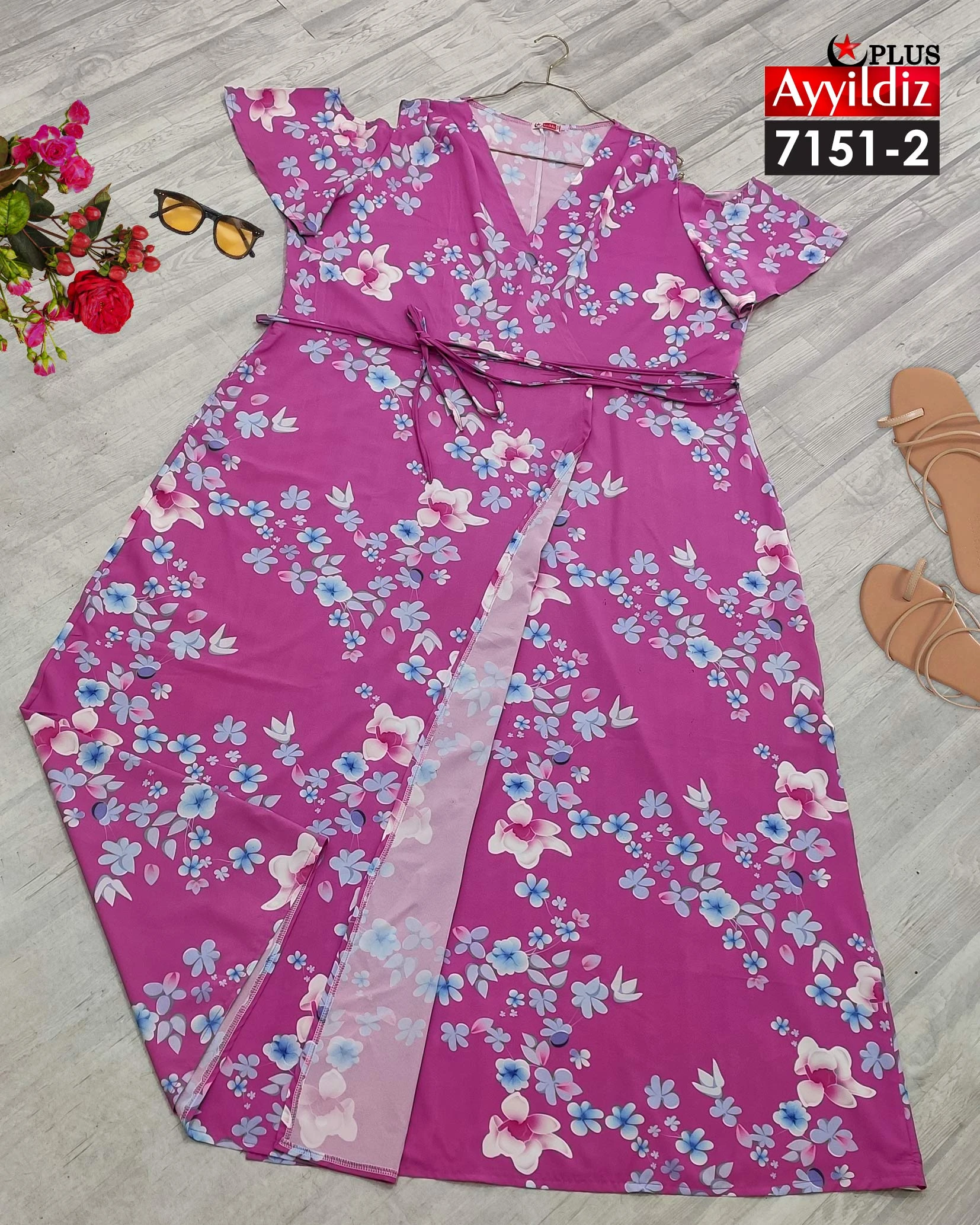 پیراهن بلند مجلسی ساحلی سایز بزرگ زنانه کد 7151