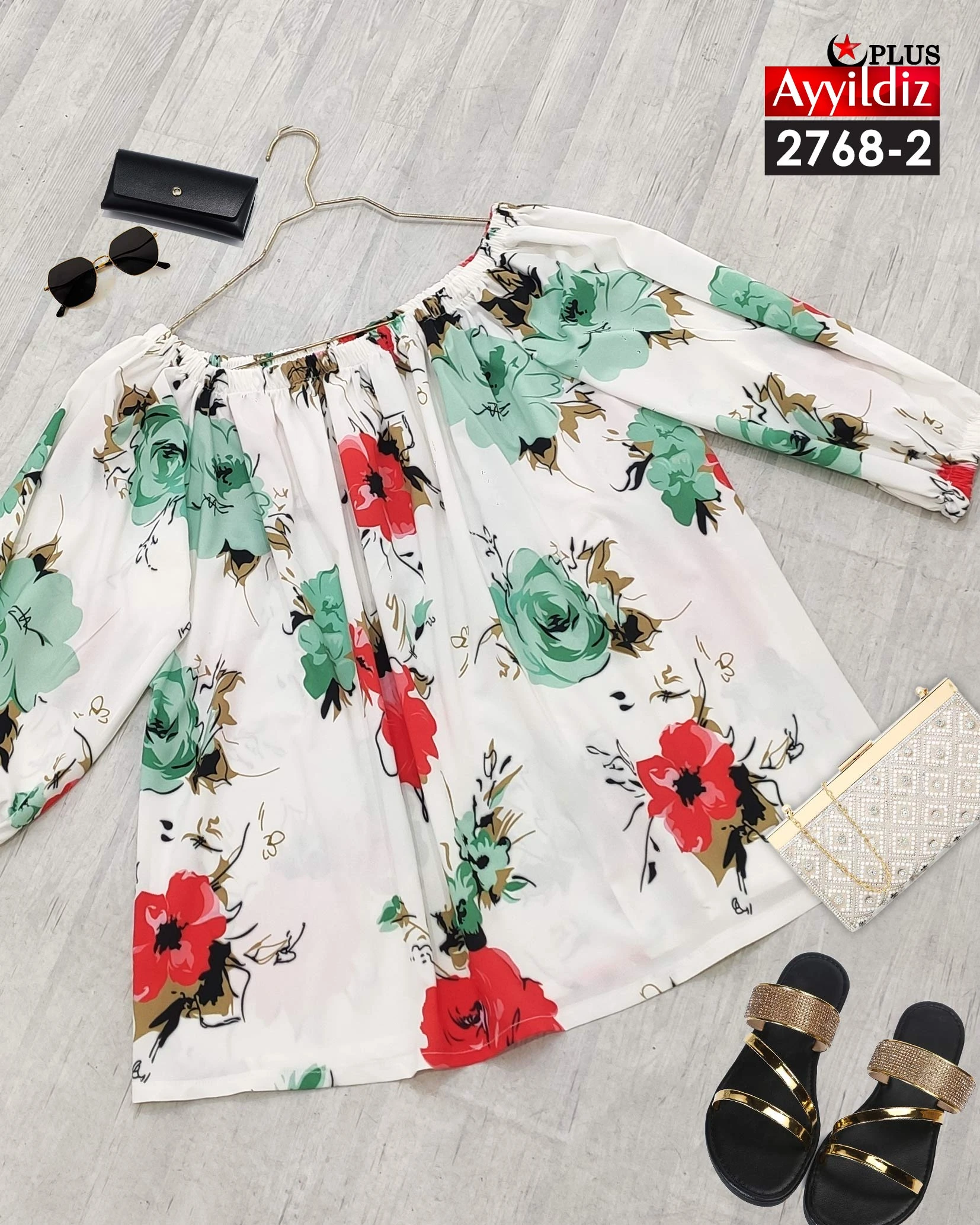شومیز مجلسی سایز بزرگ زنانه کد 2768