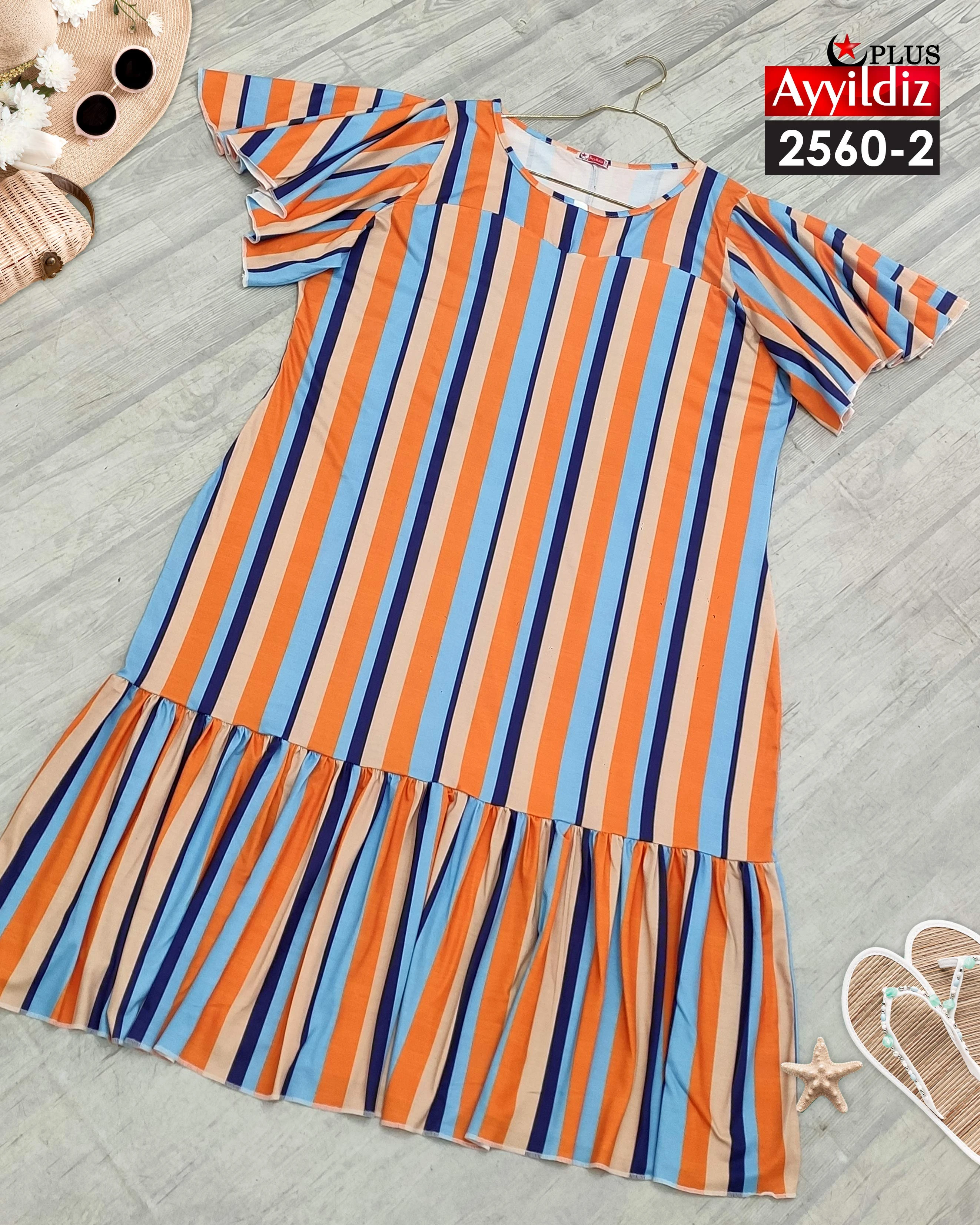 پیراهن مجلسی ساحلی سایز بزرگ زنانه کد 2560