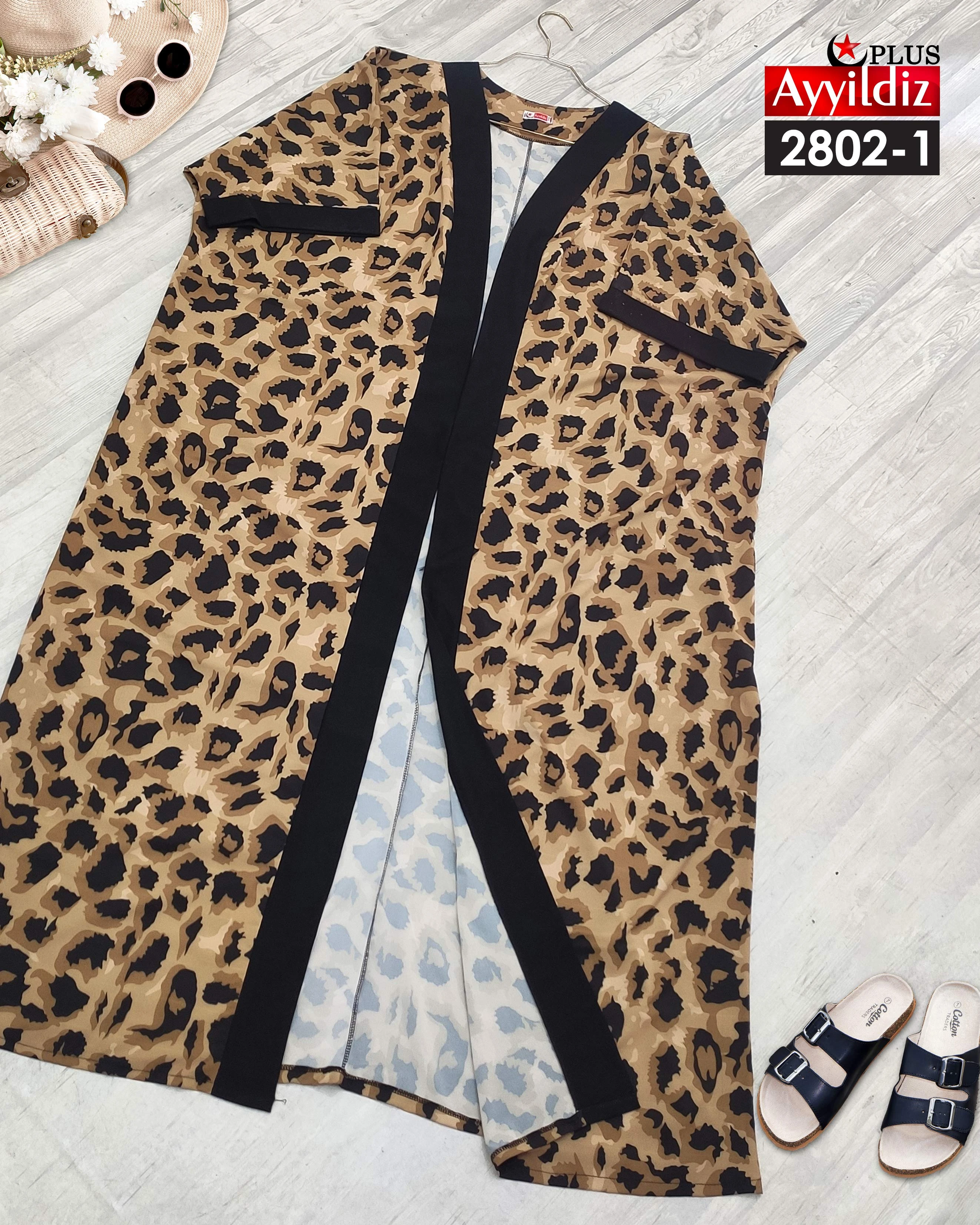 مانتو آزاد جلو باز سایز بزرگ زنانه کد 2802