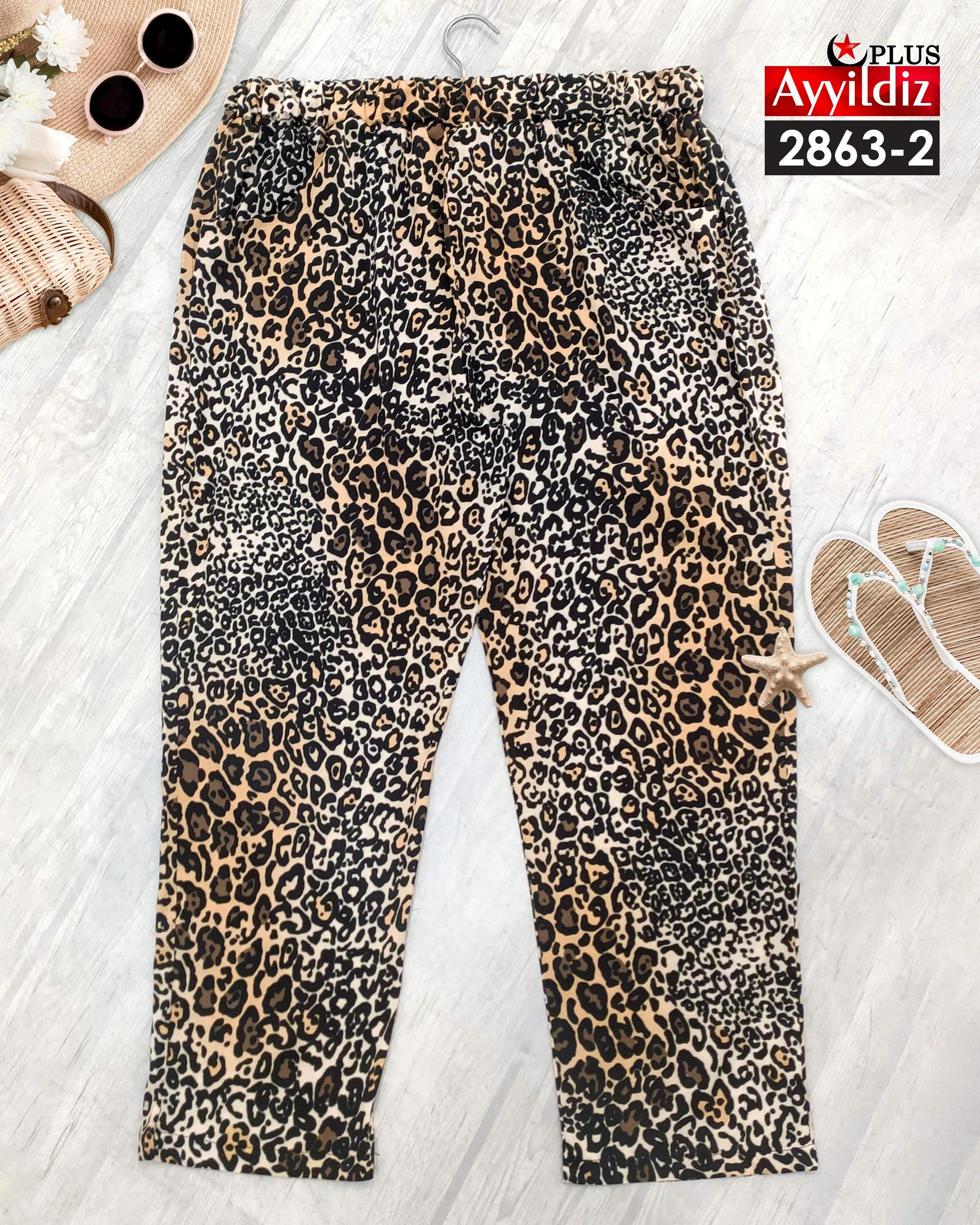 شلوار مام استایل سایز بزرگ زنانه کد 2863-2