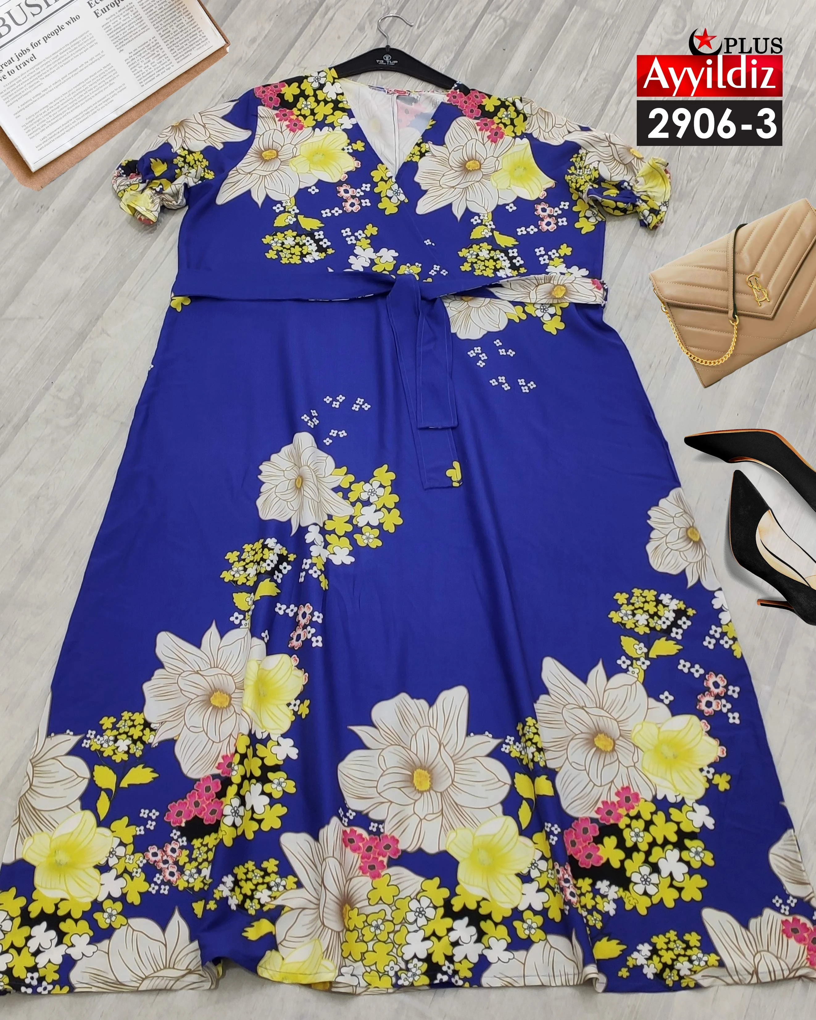 پیراهن مجلسی سایز بزرگ زنانه کد 2906