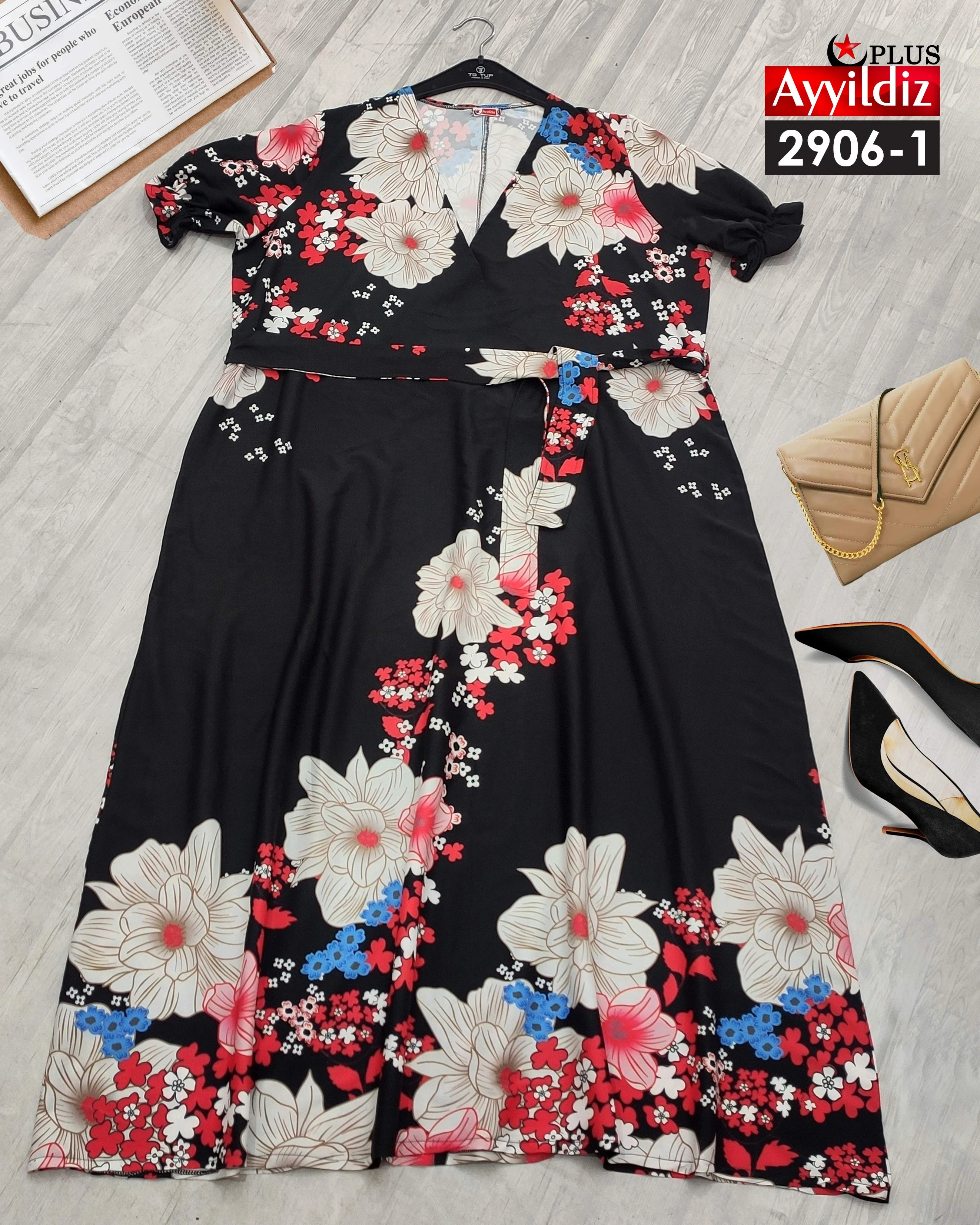 پیراهن مجلسی سایز بزرگ زنانه کد 2906