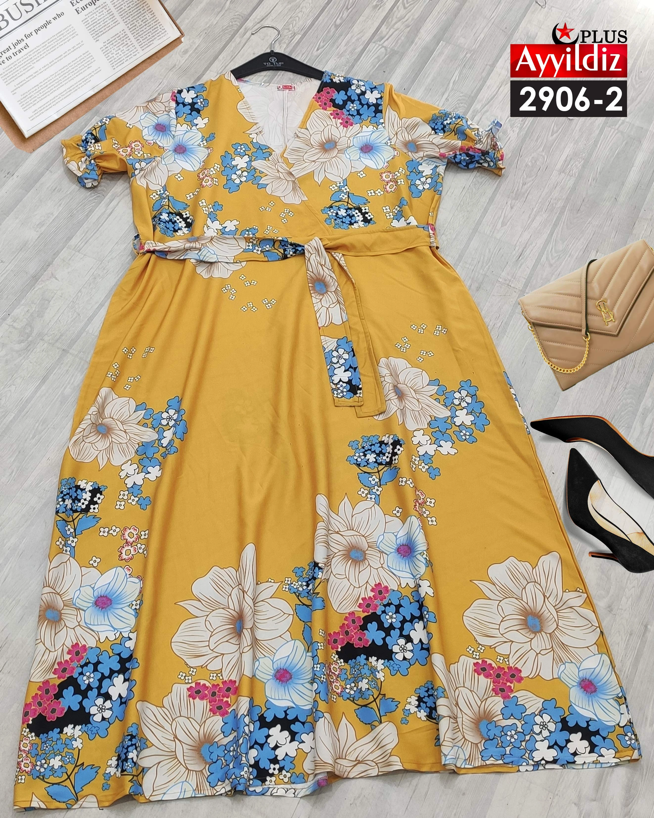 پیراهن مجلسی سایز بزرگ زنانه کد 2906