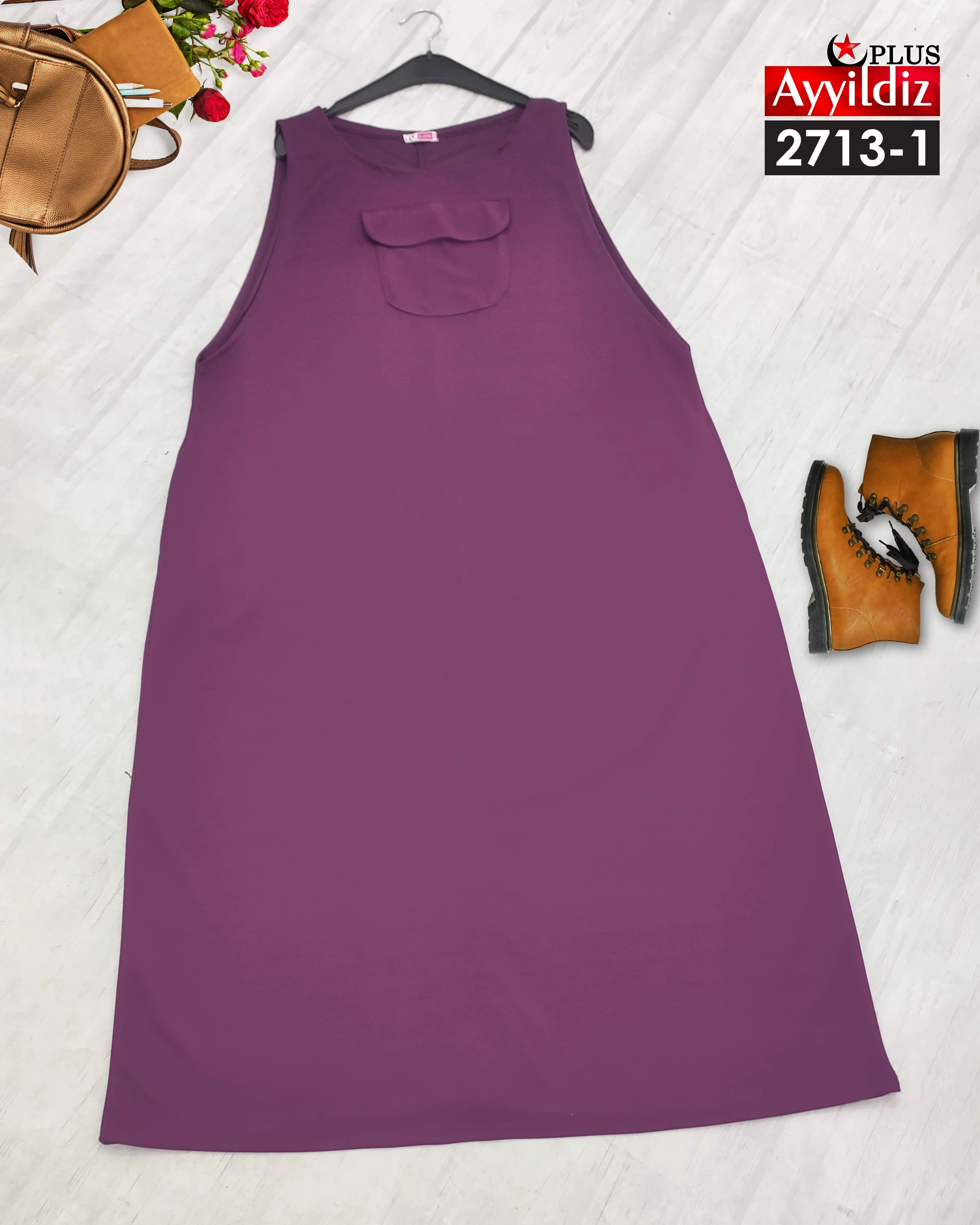 سارافون جلو جیب سایز بزرگ زنانه کد 2713