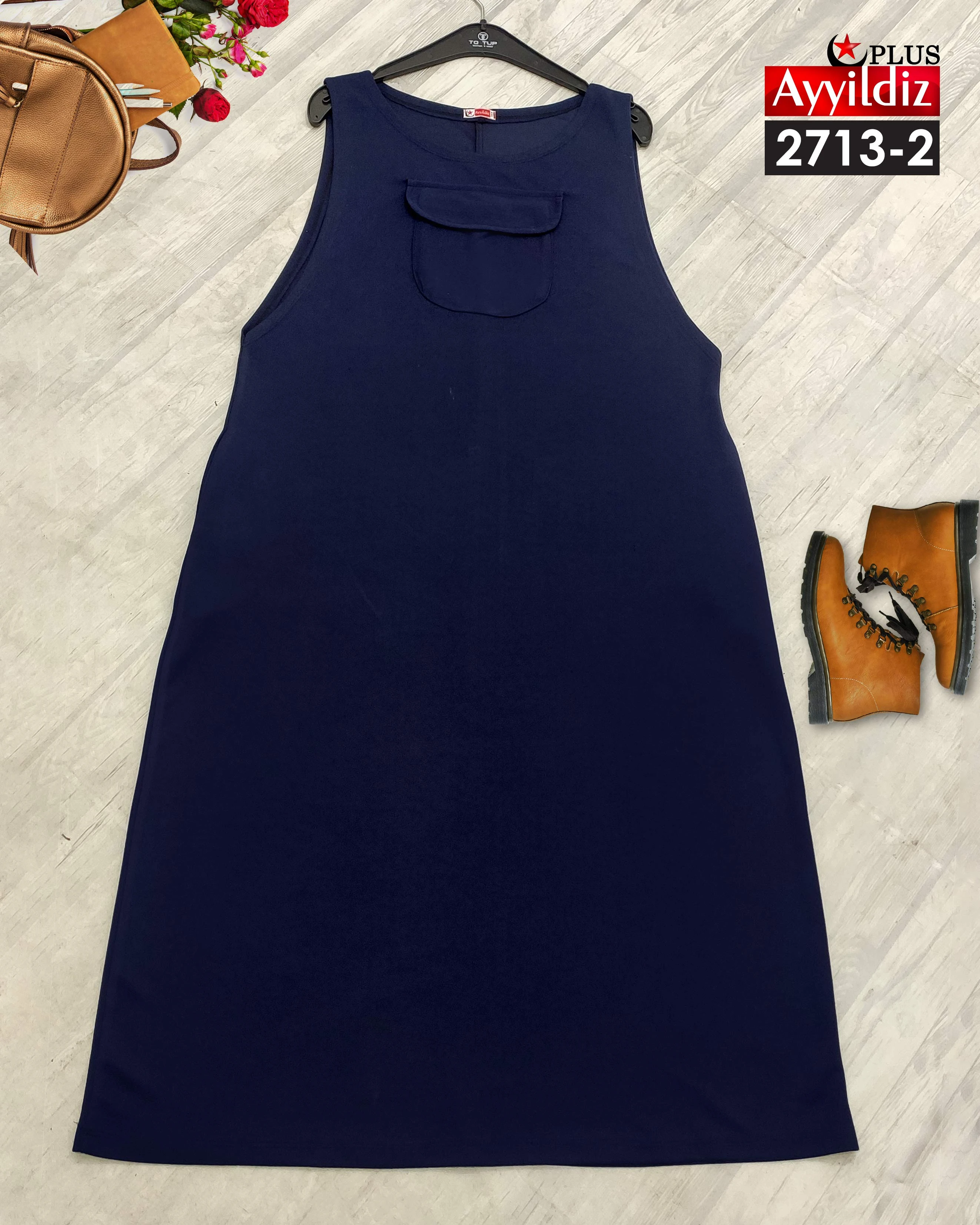 سارافون جلو جیب سایز بزرگ زنانه کد 2713