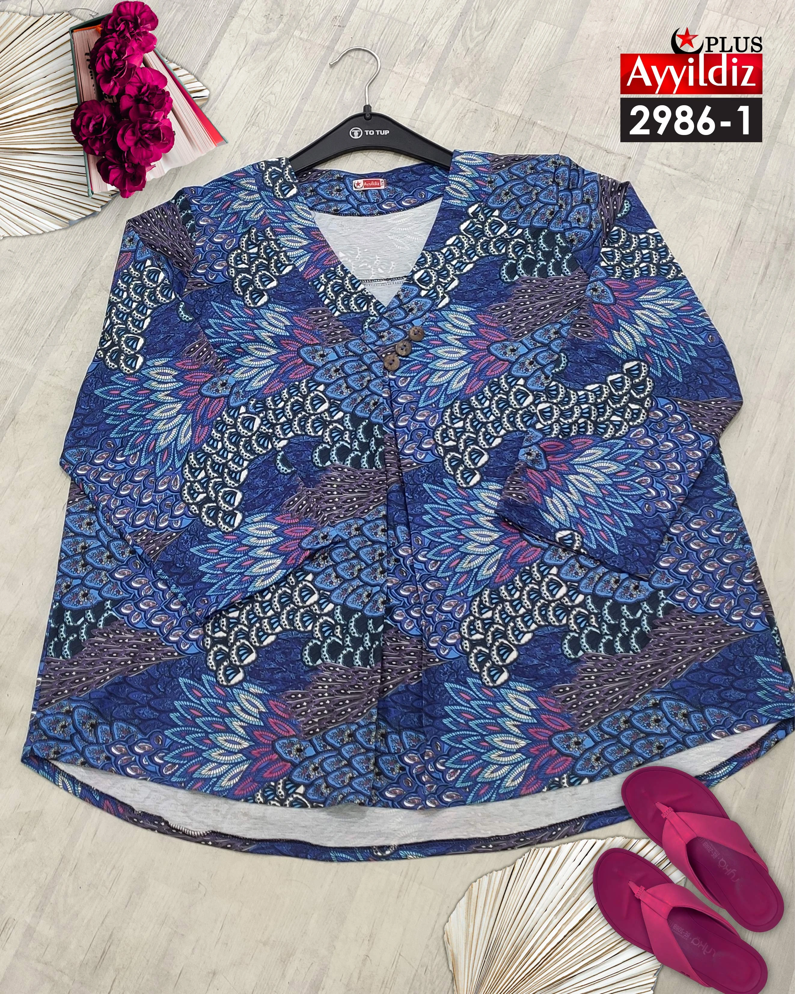 شومیز مجلسی سایز بزرگ زنانه کد 2986