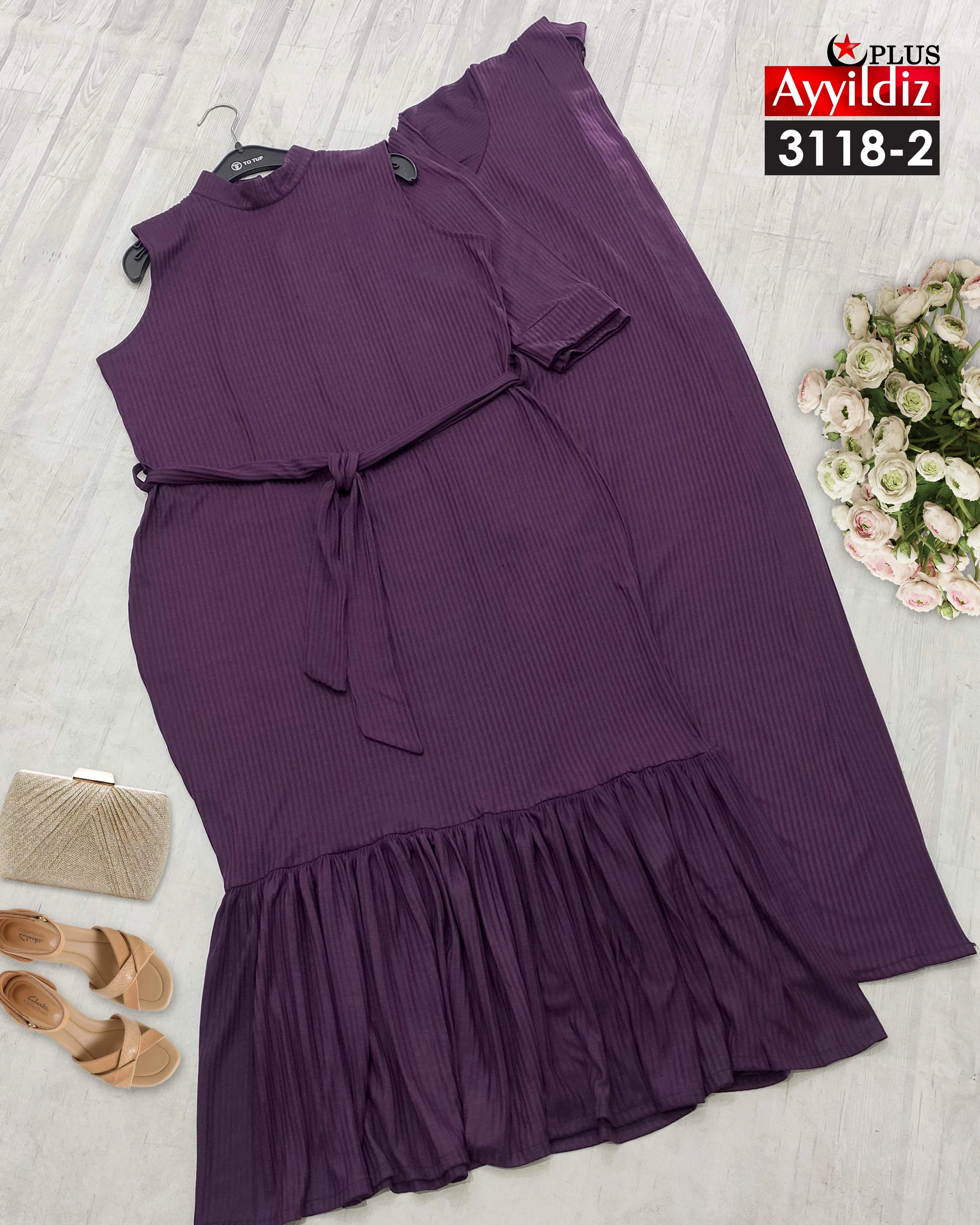 رویه و سارافون مجلسی سایز بزرگ زنانه کد 3118