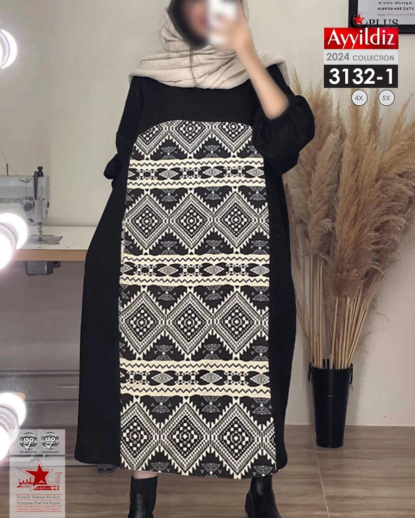 مانتو کفتان سایز بزرگ زنانه کد 3132