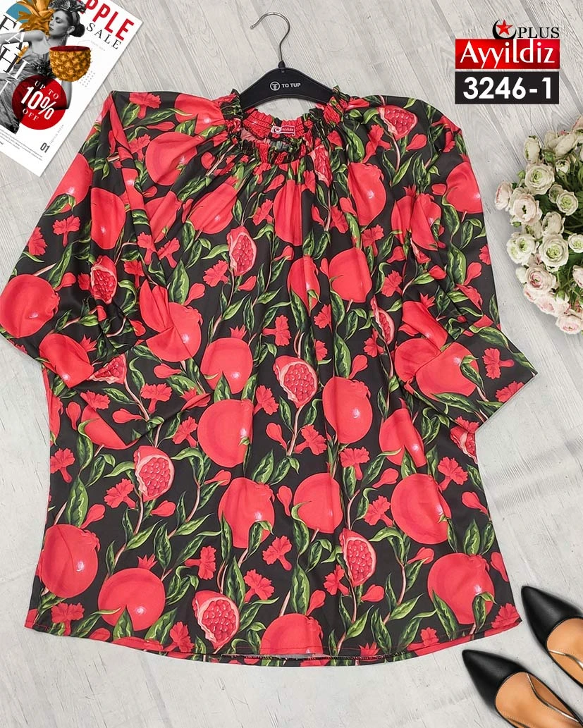 شومیز سایز بزرگ زنانه یلدایی کد 3246
