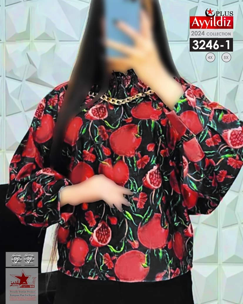 شومیز سایز بزرگ زنانه یلدایی کد 3246