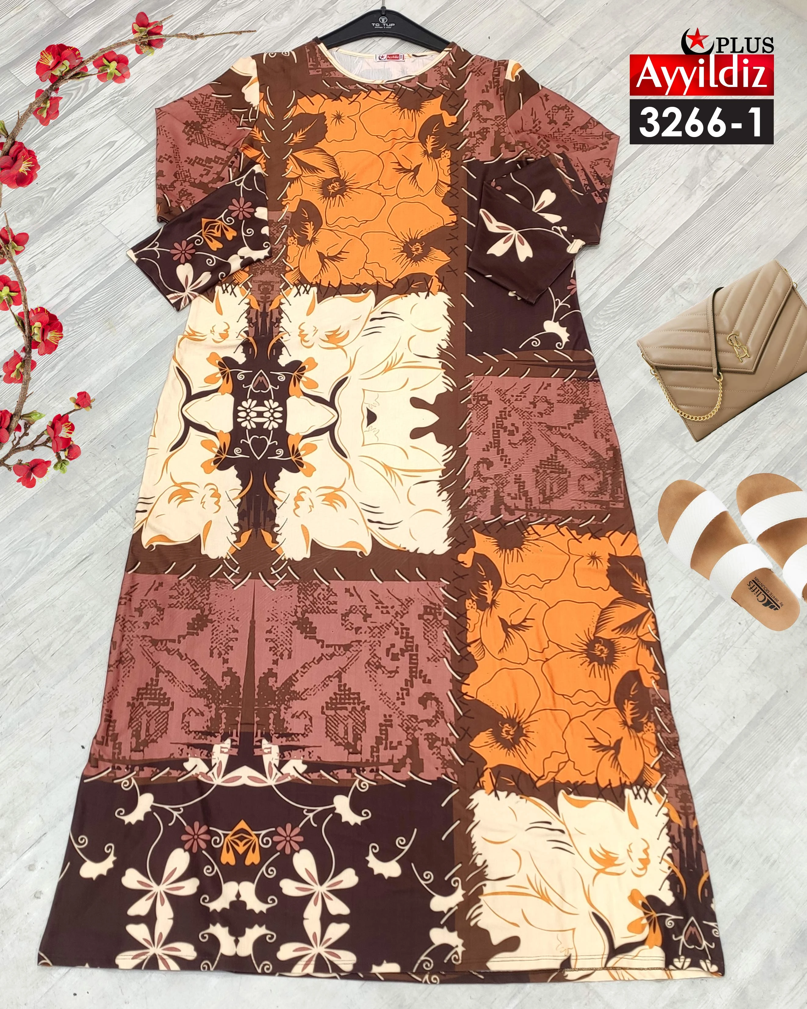 پیراهن سایز بزرگ زنانه راحتی کد 3266