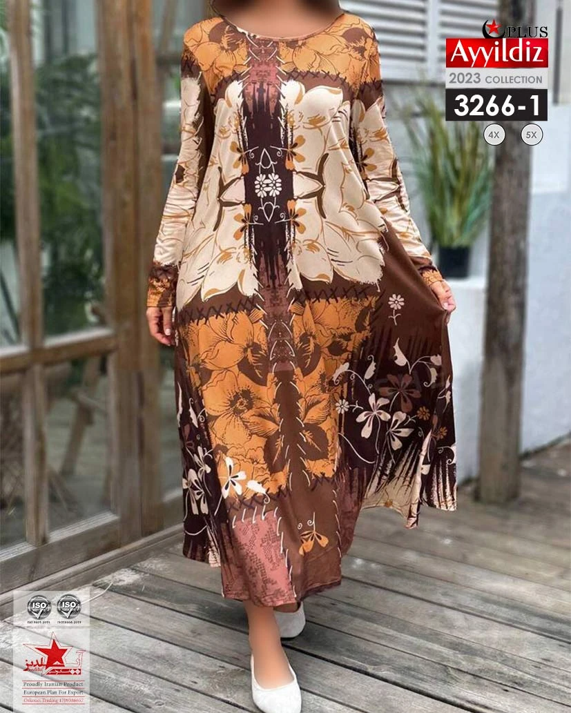 پیراهن سایز بزرگ زنانه راحتی کد 3266