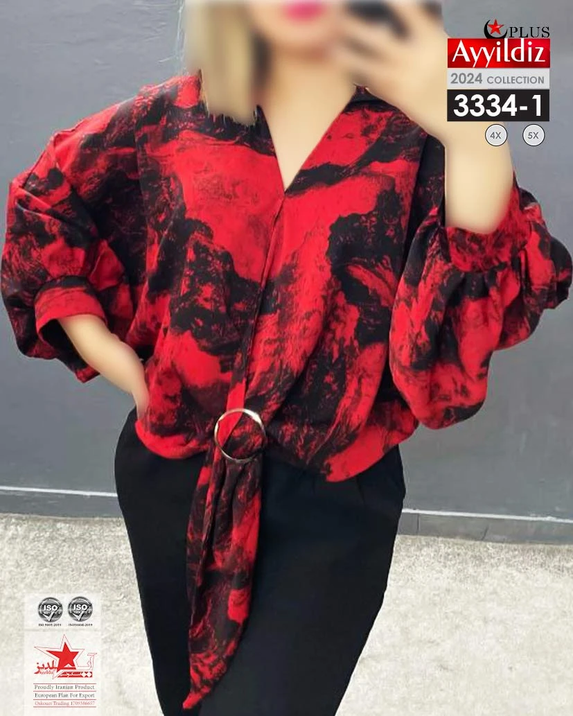 شومیز مجلسی سایز بزرگ زنانه کد 3334