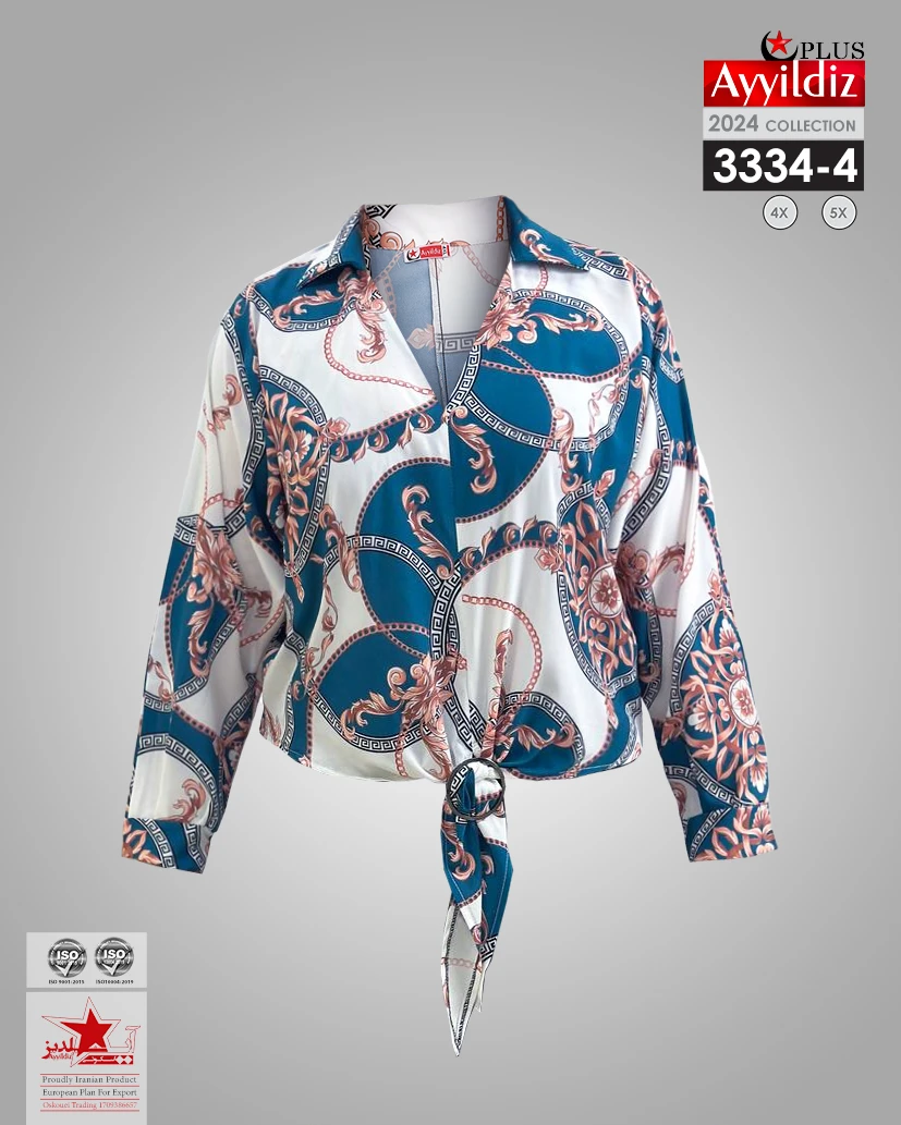 شومیز مجلسی سایز بزرگ زنانه کد 3334