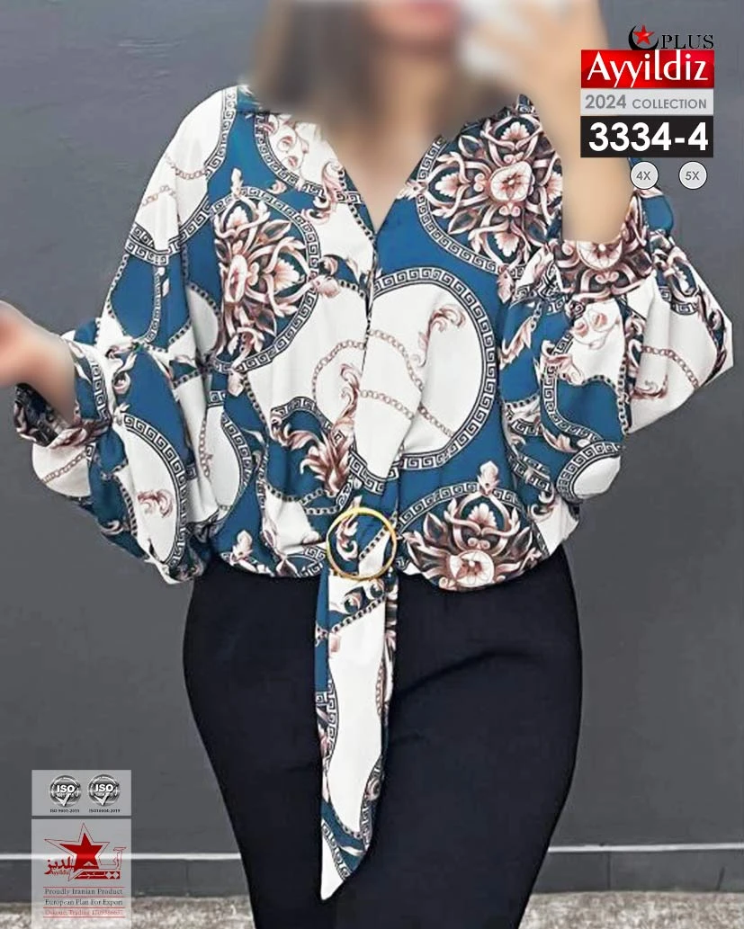 شومیز مجلسی سایز بزرگ زنانه کد 3334