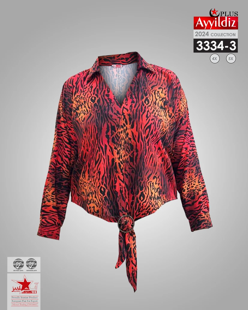 شومیز مجلسی سایز بزرگ زنانه کد 3334