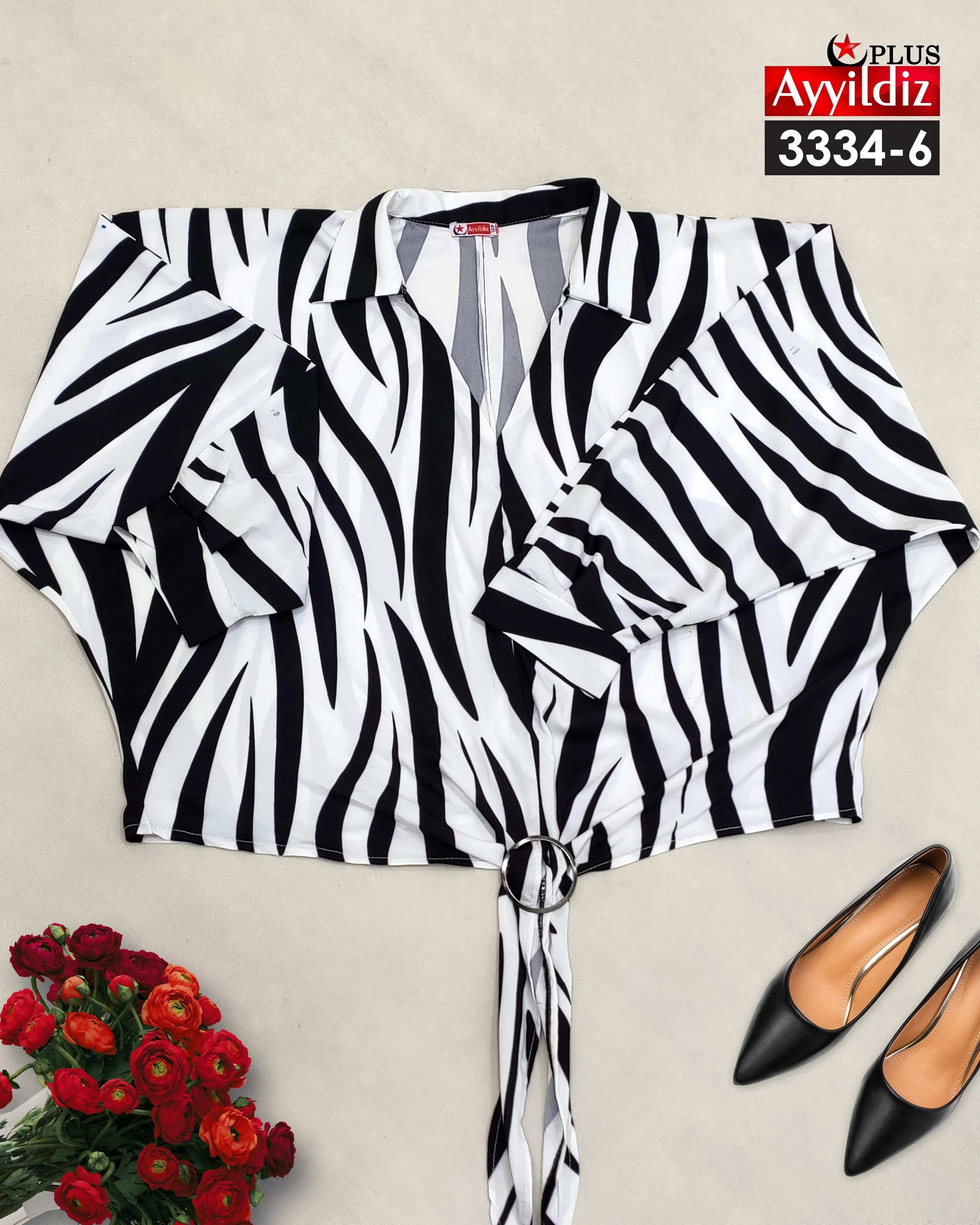 شومیز مجلسی سایز بزرگ زنانه کد 3334