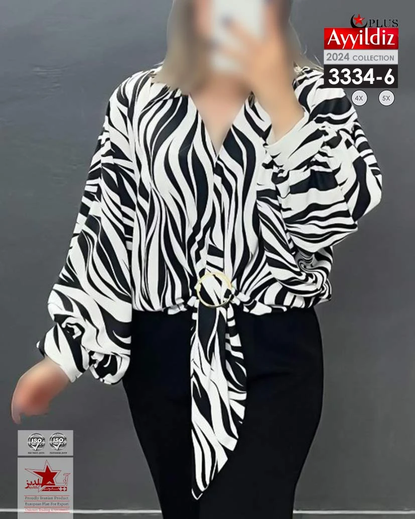 شومیز مجلسی سایز بزرگ زنانه کد 3334
