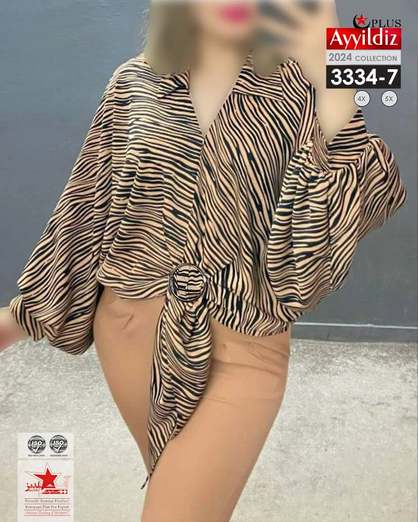 شومیز مجلسی سایز بزرگ زنانه کد 3334