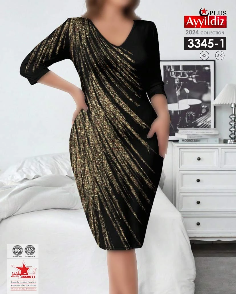 تونیک مجلسی سایز بزرگ زنانه کد 3345