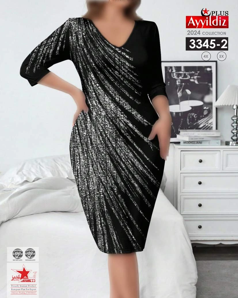 تونیک مجلسی سایز بزرگ زنانه کد 3345
