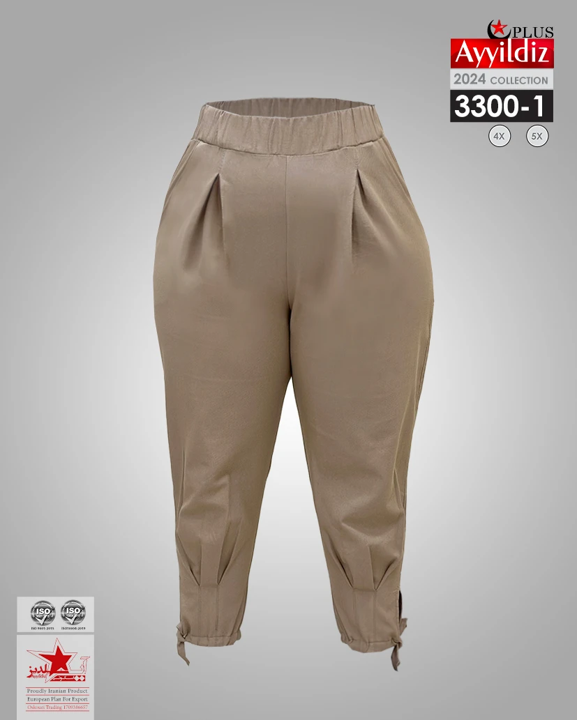 شلوار گت دار سایز بزرگ زنانه کد 3300