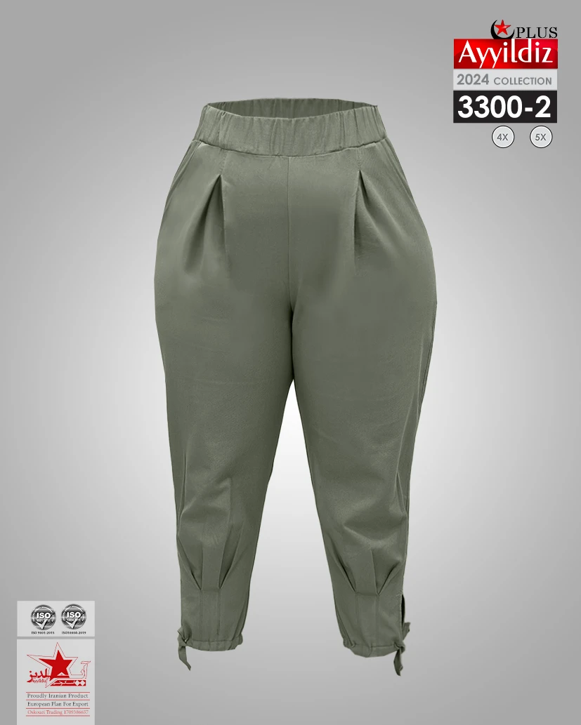 شلوار گت دار سایز بزرگ زنانه کد 3300