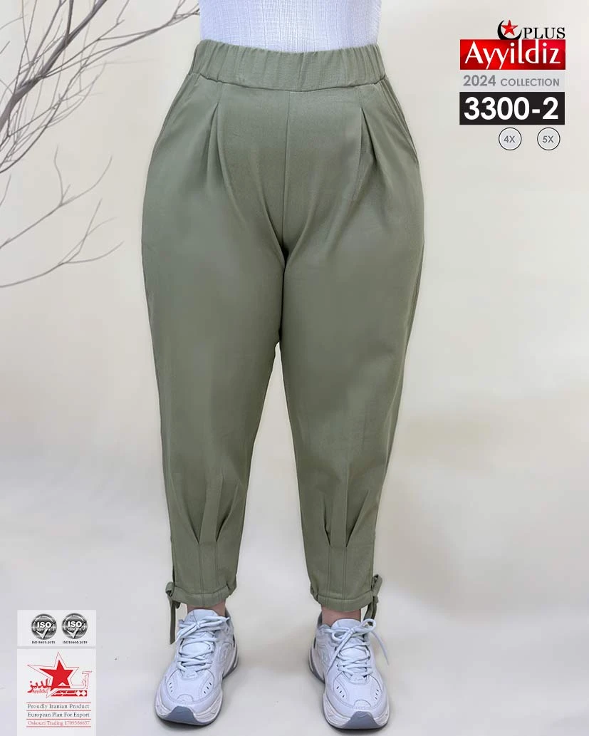 شلوار گت دار سایز بزرگ زنانه کد 3300