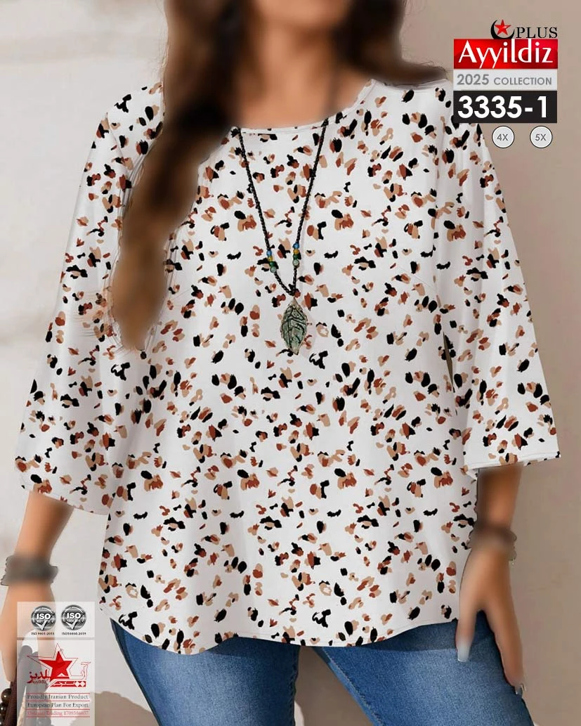 شومیز مجلسی سایز بزرگ زنانه کد 3335-1